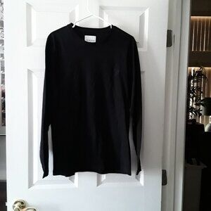 EUC Inimigo Black Long Sleeve Heart Embroidered T-Shirt Size Med